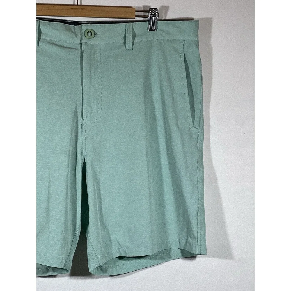 Rising Tide Mens Cargo Shorts 38 Green Stretch Utility Casual Outdoor